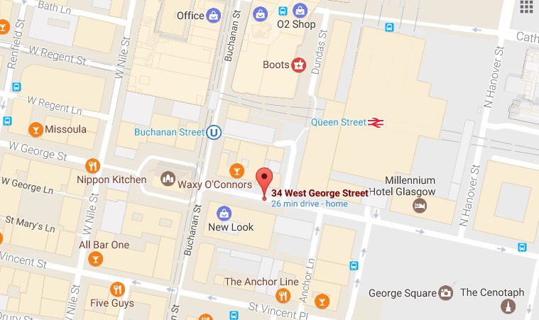 Street Map Of Glasgow City Centre Glasgow City Centre Map -